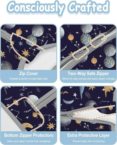TOTBASIC Toddler Sleep Sack 0.5 TOG, Wearable Blanket Baby Sleeping Bag 2t-4t with 2-way Safe Zipper, Ultra Soft All Season Sleepsacks,Space Odyssey, 2 Pack in Saudi Arabia