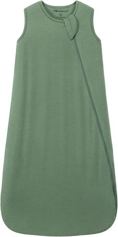 Mosebears Unisex Baby Sleep Sack 1.0 TOG, Supersoft Rayon Made from Bamboo Wearable Blanket with 2-Way Zipper (Dark Green,6-18 Months) in Saudi Arabia