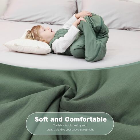 Mosebears Unisex Baby Sleep Sack 1.0 TOG, Supersoft Rayon Made from Bamboo Wearable Blanket with 2-Way Zipper (Dark Green,6-18 Months) in Saudi Arabia