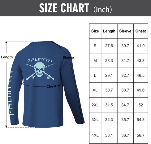 قمصان صيد السمك بجيب Palmyth للرجال بأكمام طويلة بعامل حماية من أشعة الشمس 50+ تي شيرت للحماية من الشمس in Kuwait