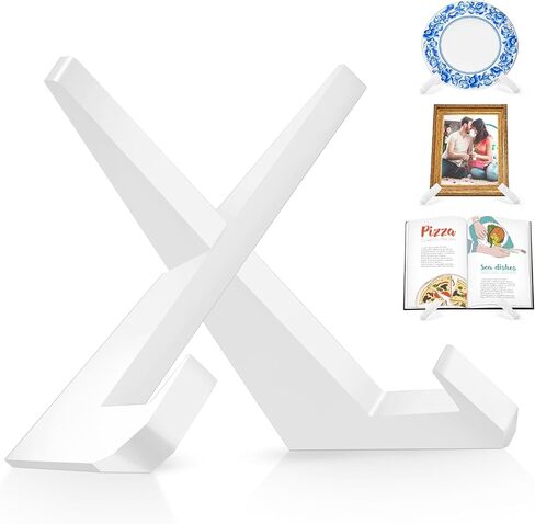 LEIFEOSH Cookbook Stand Acrylic Plate Holder for Display Picture Frame Stand 6.5 Inch White Display Stand for Photos Frame, Books, Plates, Artwork, Records in Saudi Arabia
