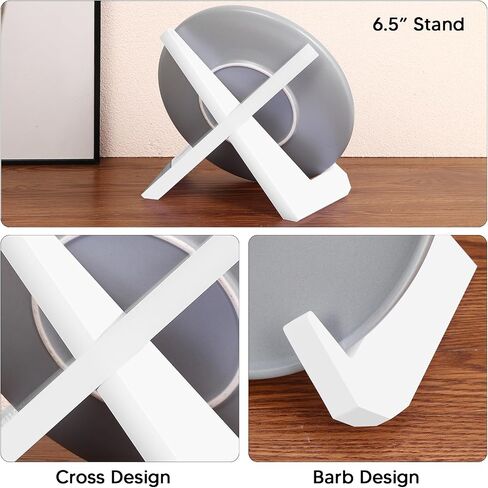 LEIFEOSH Cookbook Stand Acrylic Plate Holder for Display Picture Frame Stand 6.5 Inch White Display Stand for Photos Frame, Books, Plates, Artwork, Records in Saudi Arabia