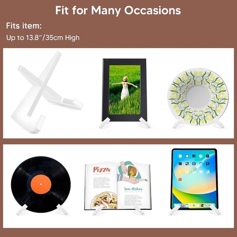 LEIFEOSH Cookbook Stand Acrylic Plate Holder for Display Picture Frame Stand 6.5 Inch White Display Stand for Photos Frame, Books, Plates, Artwork, Records in Saudi Arabia