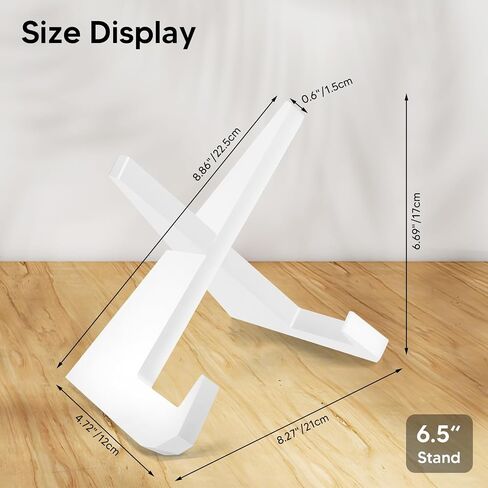 LEIFEOSH Cookbook Stand Acrylic Plate Holder for Display Picture Frame Stand 6.5 Inch White Display Stand for Photos Frame, Books, Plates, Artwork, Records in Saudi Arabia
