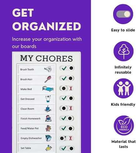 2 Pcs to Do List Checklist Boards Chore Chart Memo Tools Detachable Message Kids Planner Checklist Slider Schedule Planning with Accessories Planning Boards for Kids Organization ADHD Tools in Saudi Arabia