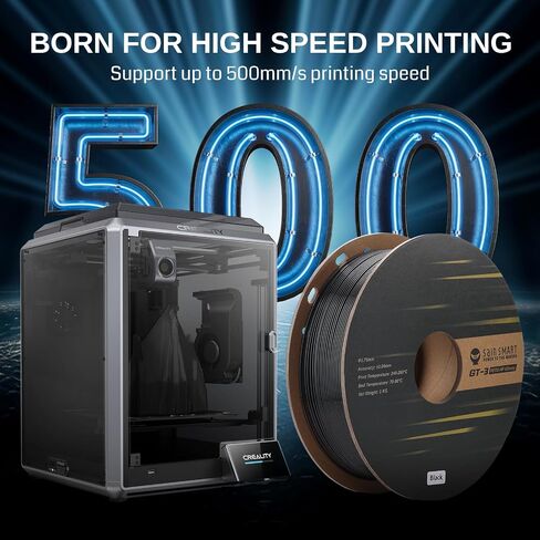 SainSmart PETG Filament 1.75 مم لـ K1 Max، خيوط طابعة ثلاثية الأبعاد للسرعة العالية، GT-3 Glossy PETG لمعظم طابعات FDM ثلاثية الأبعاد، دقة الأبعاد +/-0.04 مم 1 كجم (2.2 رطل) بكرة سوداء in Kuwait