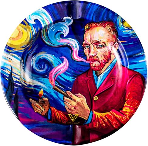 V Syndicate Metal Ashtray 5.5"L x 5.5"W x 1"H - Full Color, High Definition, Easy to Clean, Discreet Packaging - Multiple Designs for Every Smoker - Perfect for On-the-Go Use (Cloud 9 Chameleon) in Saudi Arabia