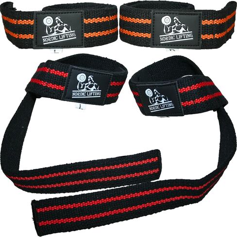 Lifting Straps (2 Pairs/4 Straps) for Weightlifting/Cross Training/Workout/Gym/Powerlifting/Bodybuilding-Support For Women & Men - Premium Quality Equipment & Accessories -Avoid Injury in Saudi Arabia