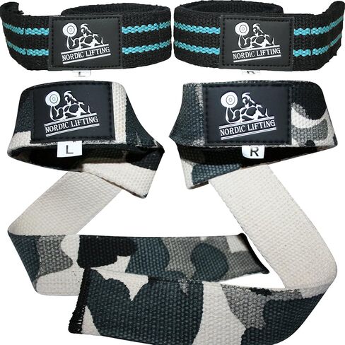 Lifting Straps (2 Pairs/4 Straps) for Weightlifting/Cross Training/Workout/Gym/Powerlifting/Bodybuilding-Support For Women & Men - Premium Quality Equipment & Accessories -Avoid Injury in Saudi Arabia