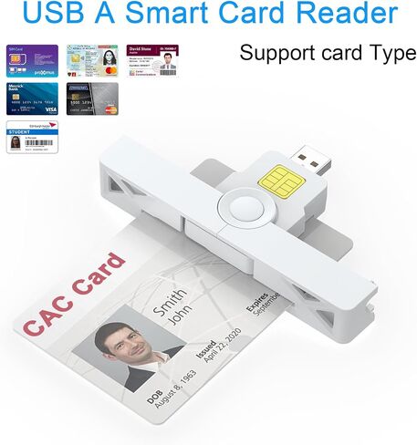 USB Smartfold Type A CAC Reader, USB A DOD Military USB Common Access CAC Smart Card Reader and ID CAC Card Reader,Compatible with Mac Os, Windows,Linux(Mini Foldable and Portable Type A) New in Saudi Arabia