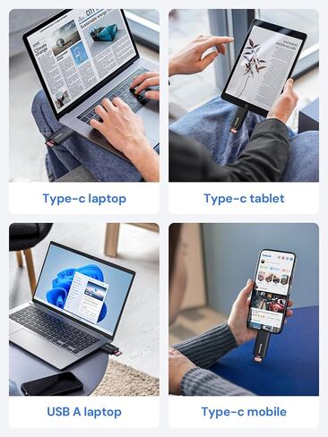 Dockteck SD Card Reader, 5G Super Speed USB3.0 SD/TF Card Reader, 3-Slot USB A/C to SD/Micro SD/USB A Memory Card Reader for UHS-I SD/Micro SD/SDHC/SDXC/MMC, Support OTG for Plug&Play,Green in Saudi Arabia