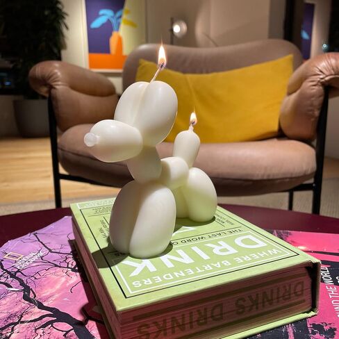 Balloon Dog Candle with Gift Box - Decorative Candles for Home Decor Gifts - Shelf Decor Aesthetic Candle - Balloon Dog Decor Candles - Cool Candles Aesthetic - Modern Room Decor - Cute Gifts 5x6 in Saudi Arabia