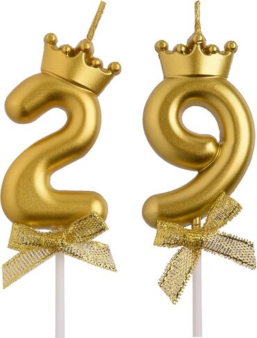 شموع عيد الميلاد التاسع والتسعين، لون ذهبي وردي 92 29 عامًا، شموع عيد ميلاد عدد شموع عيد الميلاد، هدايا زينة حفلات عيد ميلاد سعيد للنساء والرجال in Kuwait