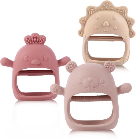 Baby Teething Toys, Teething Toys, Teethers for Babies 3-6 Months, Baby Chew Toys, BPA Free Teether Mitten with Soft Texture for Sensory Exploration and Itching Teething Relief in Kuwait