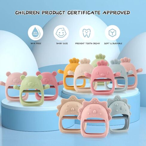 Baby Teething Toys, Teething Toys, Teethers for Babies 3-6 Months, Baby Chew Toys, BPA Free Teether Mitten with Soft Texture for Sensory Exploration and Itching Teething Relief in Kuwait