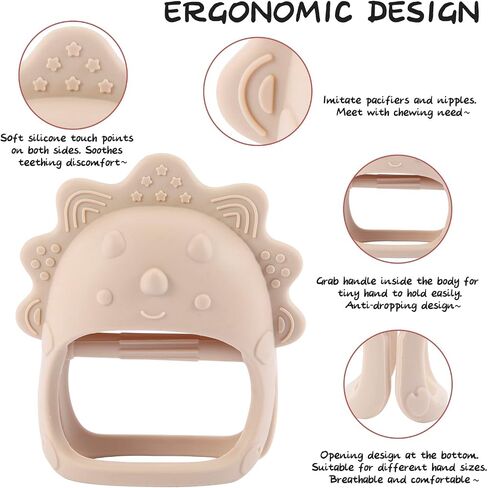 Baby Teething Toys, Teething Toys, Teethers for Babies 3-6 Months, Baby Chew Toys, BPA Free Teether Mitten with Soft Texture for Sensory Exploration and Itching Teething Relief in Kuwait