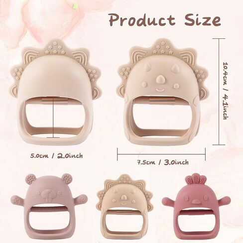 Baby Teething Toys, Teething Toys, Teethers for Babies 3-6 Months, Baby Chew Toys, BPA Free Teether Mitten with Soft Texture for Sensory Exploration and Itching Teething Relief in Kuwait