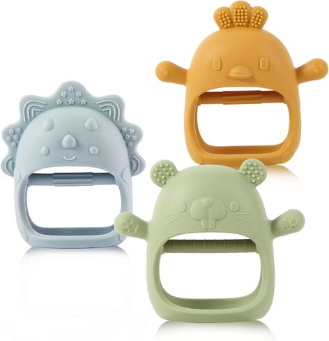 Baby Teething Toys, Teething Toys, Teethers for Babies 3-6 Months, Baby Chew Toys, BPA Free Teether Mitten with Soft Texture for Sensory Exploration and Itching Teething Relief in Kuwait