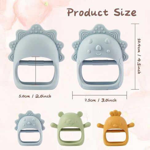 Baby Teething Toys, Teething Toys, Teethers for Babies 3-6 Months, Baby Chew Toys, BPA Free Teether Mitten with Soft Texture for Sensory Exploration and Itching Teething Relief in Kuwait