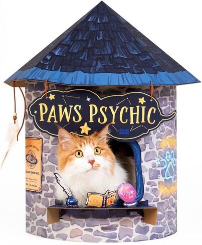 SMILE PAWS Cat Beds for Indoor Cats, Cardboard Cat House with Scratchers, Psychic House, Large Sturdy Cat Furniture Condo Cave Tent, Easy to Assemble Pet Toys Accessories Stuffs, Bunny Small Animals in Saudi Arabia