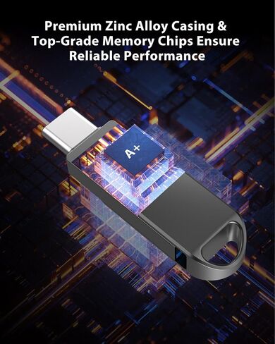 Vansuny 256GB Dual USB Type-C Flash Drive 2 in 1 OTG USB 3.0 Thumb Drive UDP-Tech Waterproof Metal Pen Drive for iPhone 15,Android Smartphones,Tablet,Laptop,PC in Saudi Arabia