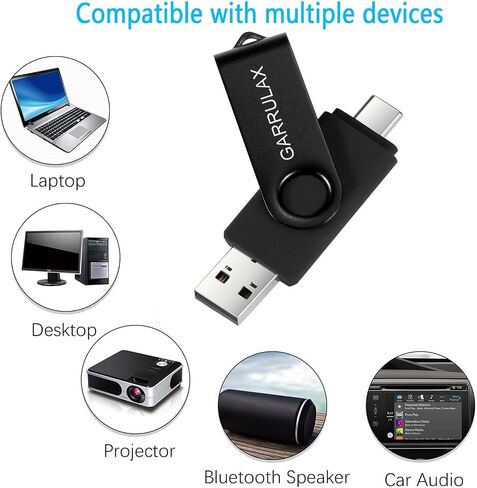 محرك أقراص فلاش USB من جارولاكس، سعة 128 جيجابايت 2 في 1 OTG Type C USB 2.0 قابل للتدوير لتخزين التاريخ بندريف الإبهام للهواتف الذكية التي تعمل بنظام Android وأجهزة MacBook والأجهزة اللوحية والكمبيوتر الشخصي in Saudi Arabia