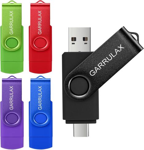 محرك أقراص فلاش USB من جارولاكس، سعة 128 جيجابايت 2 في 1 OTG Type C USB 2.0 قابل للتدوير لتخزين التاريخ بندريف الإبهام للهواتف الذكية التي تعمل بنظام Android وأجهزة MacBook والأجهزة اللوحية والكمبيوتر الشخصي in Saudi Arabia