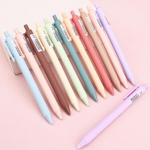 12pcs Retractable Gel Pens, 0.5mm Fine Point Pens, Assorted Colors, Smooth Writing, Quick-Drying Ink, Cute Pens for Journaling Note Taking in Kuwait