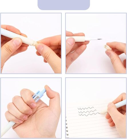 ITAWIXS 12Pcs Pastel Shifting Gel Ink Pens, 0.5mm Black Ink Fine Point Pens, Smooth Writing, Cute Aesthetic Retractable Pens for Journaling Taking Notes School Office Home in Kuwait