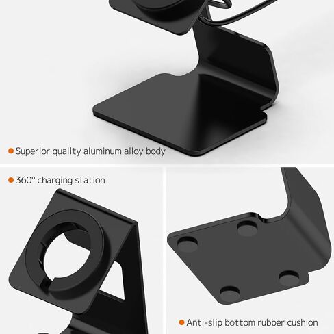 NINKI Charger Stand Holder Dock Compatible for Google Pixel Watch Charging Stand Station Aluminum,Metal Pixel Watch Charging Pixel Watch Charger Stand for Google Pixel 1 Smart Watch Accessories -Black in Saudi Arabia