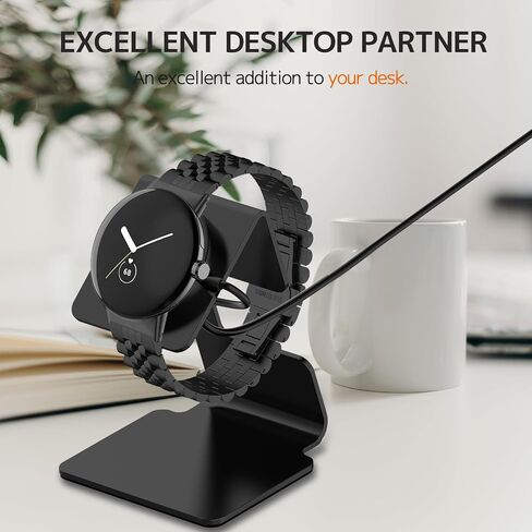 NINKI Charger Stand Holder Dock Compatible for Google Pixel Watch Charging Stand Station Aluminum,Metal Pixel Watch Charging Pixel Watch Charger Stand for Google Pixel 1 Smart Watch Accessories -Black in Saudi Arabia