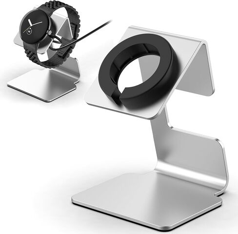 NINKI Charger Stand Holder Dock Compatible for Google Pixel Watch Charging Stand Station Aluminum,Metal Pixel Watch Charging Pixel Watch Charger Stand for Google Pixel 1 Smart Watch Accessories -Black in Saudi Arabia