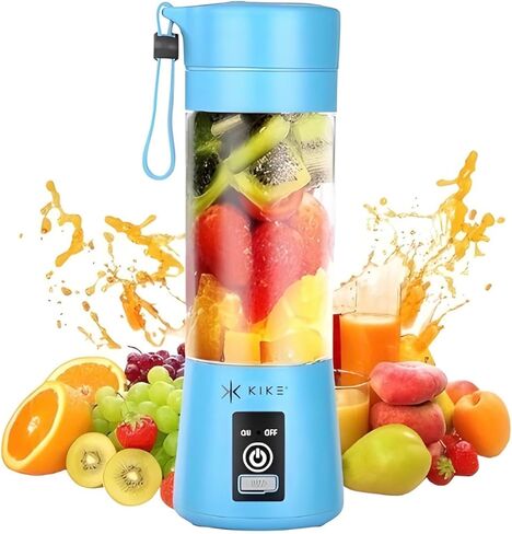 KIKE Portable Blender, Personal Blender for Shakes and Smoothies with 6 Blades and 16oz, USB Rechargeable, Travel Cup and Lid, Juices, Baby Food, Heavy Duty and Food Processor (PURPLE) in Saudi Arabia