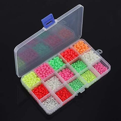 OriGlam 1500pcs Fishing Beads Assorted, Luminous Glow Fishing Beads Kit, Plastic Oval Beads Fishing Tackle, Luminous Fishing Bead Rigging Beads Fishing Lures Beads in Saudi Arabia