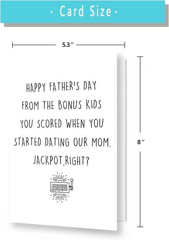 بطاقة عيد الأب المضحكة لأب الخطوة، هدية عيد الأب الإضافية، عيد الأب من ابنة الابنة in Kuwait