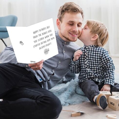 بطاقة عيد الأب المضحكة لأب الخطوة، هدية عيد الأب الإضافية، عيد الأب من ابنة الابنة in Kuwait