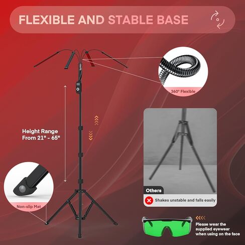مصباح العلاج بالضوء الأحمر للجسم من ماي سويتي، 420 مصباح علاج بالأشعة تحت الحمراء مع حامل قابل للتعديل، ضوء أحمر 660 نانومتر و850 نانومتر بالقرب من جهاز ضوء الأشعة تحت الحمراء للوجه والعضلات وتخفيف الألم والعناية بالبشرة، 4 رؤوس in Kuwait