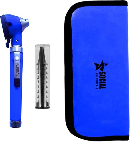 Mini Otoscope - Portable Ear Light and Exam Kit for Home and Professional Use - Fiber Optic Scope Ear Scope with Light, Ear Infection Detector - Pocket Diagnostic Equipment (Black) in Saudi Arabia