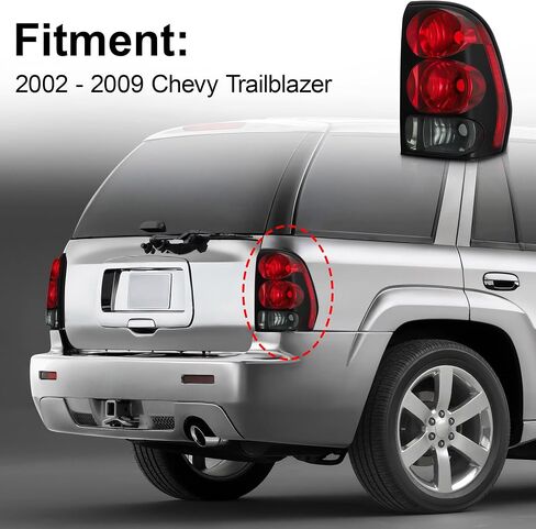 Tail Light Compatible With 2002-2009 Chevrolet Trailblazer 02 03 04 05 06 07 08 09 Chevrolet Trailblazer Rear Brake Tail Lights Passenger Side (Passenger Side) in Saudi Arabia