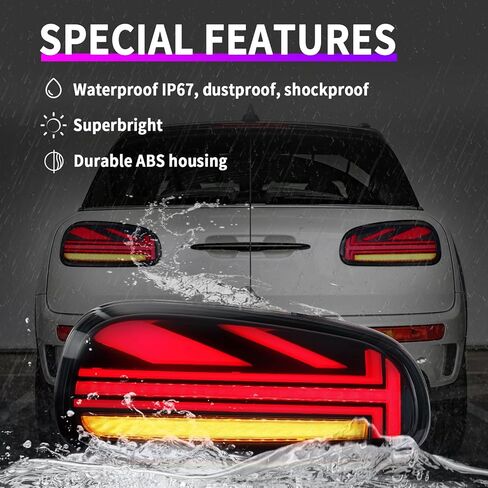 Tail Lights for JCW MINI F54 Cooper S Clubman 2014-2019 w/Start Up Animation & Sequential Turn Signals Union Jack Rear Light Assembly in Saudi Arabia