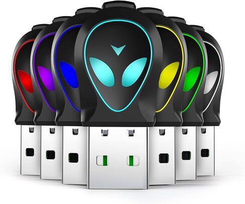 ماوس USB Jiggler غير قابل للاكتشاف، جهاز النقر التلقائي RGB قابل للتبديل مع زر تشغيل/إيقاف، توصيل وتشغيل محرك الماوس (سلسلة ROBYMICE، عنصر واحد) in Kuwait