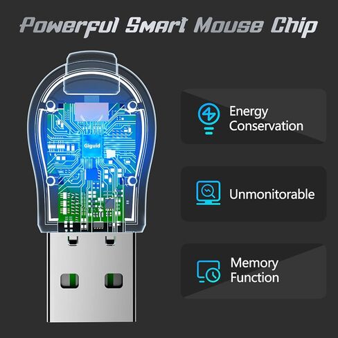 ماوس USB Jiggler غير قابل للاكتشاف، جهاز النقر التلقائي RGB قابل للتبديل مع زر تشغيل/إيقاف، توصيل وتشغيل محرك الماوس (سلسلة ROBYMICE، عنصر واحد) in Kuwait