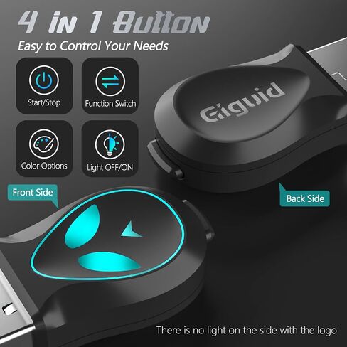 ماوس USB Jiggler غير قابل للاكتشاف، جهاز النقر التلقائي RGB قابل للتبديل مع زر تشغيل/إيقاف، توصيل وتشغيل محرك الماوس (سلسلة ROBYMICE، عنصر واحد) in Kuwait
