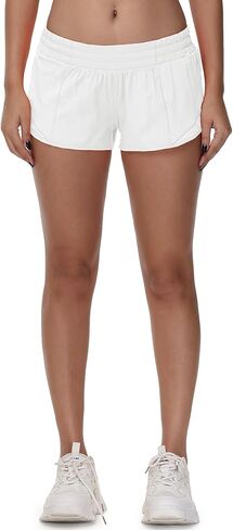 MCEDAR Women's Running Shorts Low Waisted 2.5"，Lightweight Active Workout Quick Dry Gym Athletic Sports Shorts Zip Pocket in Kuwait