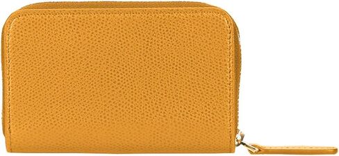 Senreve Card Wallet, 100% Genuine Italian Leather Women's Zip-Around Wallet, Pebbled Tumeric Yellow in Saudi Arabia