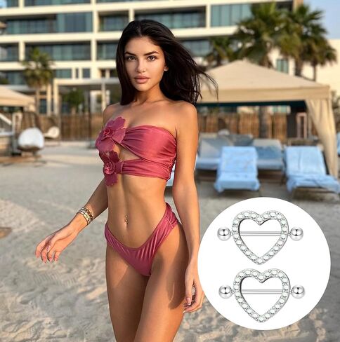 FIASASO 8 قطعة حلقات للحلمات من الفولاذ الجراحية للنساء 14G الفولاذ المقاوم للصدأ تشيكوسلوفاكيا القلب استرخى حلقات للحلمات من الفولاذ مجموعة لطيف الحلمة ثقب المجوهرات in Kuwait