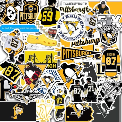 45 pcs Stikers Pittsburgh Fun Art for Penguins Stikers Pack 2-2.5 inches in Saudi Arabia