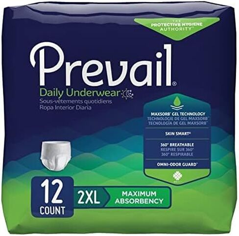 Prevail Daily Disposable Underwear 2X-Large, PV-517, Maximum, 12 Ct (2 Pack of 12 Count | 24 Count Total) in Saudi Arabia