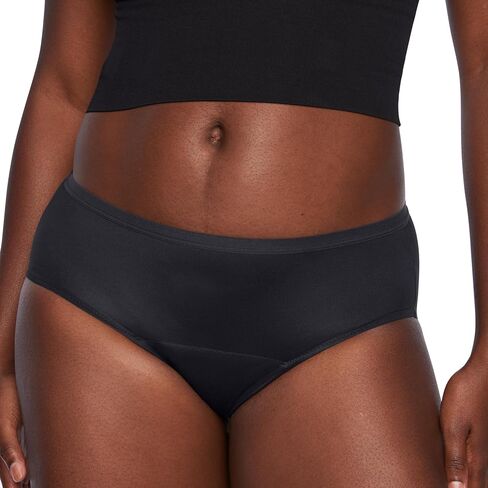 Thinx For All Leaks Hip-Hugger Underwear, Holds up to 100ml or 6tbps or 1/4 Cup Worth of Liquid, Light Absorbency Incontinence Underwear for Women, FSA HSA Approved Feminine Care, Black, S in Saudi Arabia