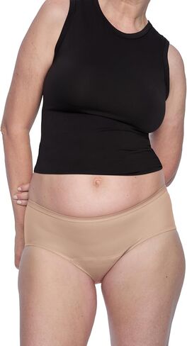 Thinx For All Leaks Hip-Hugger Underwear, Holds up to 100ml or 6tbps or 1/4 Cup Worth of Liquid, Light Absorbency Incontinence Underwear for Women, FSA HSA Approved Feminine Care, Beige, S in Saudi Arabia